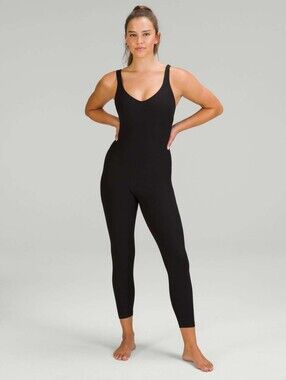 Lululemon Align Ribbed Bodysuit Size 6 Black 25" EUC